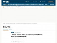 Bild zum Artikel: „Naiver Glaube, dass die Omikron-Variante das Ende der Pandemie ist“