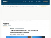 Bild zum Artikel: Lauterbach zur Impfpflicht – „Eine vollständige Impfung besteht aus drei Dosen“