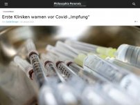 Bild zum Artikel: Erste Kliniken warnen vor Covid-„Impfung“