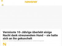 Bild zum Artikel: Vermisste 10-Jährige überlebt eisige Nacht dank streunendem Hund – sie hatte sich an ihn gekuschelt