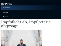 Bild zum Artikel: Nehammer rückt von Impfpflicht ab, Impflotterie abgesagt