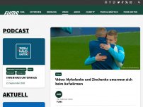 Bild zum Artikel: Video: Mykolenko und Zinchenko umarmen sich beim Aufwärmen