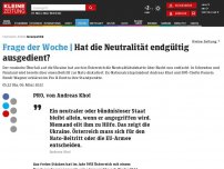 Bild zum Artikel: Hat die Neutralität endgültig ausgedient?