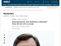 Bild zum Artikel: Deutschland hat eine Heldentat vollbracht? Nein, Ihr tut viel zu wenig!