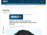 Bild zum Artikel: Experten des Justizministeriums widersprechen Lauterbachs Corona-Plan ab April