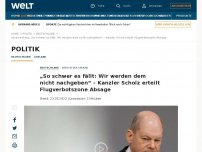 Bild zum Artikel: „So schwer es fällt: Wir werden dem nicht nachgeben“ – Kanzler Scholz erteilt Flugverbotszone Absage