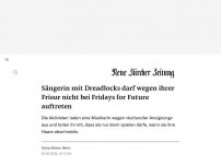Bild zum Artikel: Weisse Sängerin mit Dreadlocks darf wegen ihrer Frisur nicht bei Fridays for Future auftreten