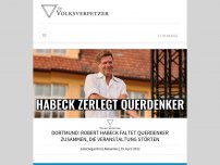 Bild zum Artikel: Dortmund: Robert Habeck faltet Querdenker zusammen, die Veranstaltung störten