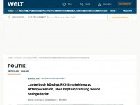 Bild zum Artikel: Lauterbach kündigt RKI-Empfehlung zu Affenpocken an, über Impfempfehlung werde nachgedacht