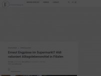 Bild zum Artikel: Erneut Engpässe im Supermarkt? Aldi rationiert Alltagslebensmittel in Filialen