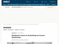 Bild zum Artikel: Montgomery warnt vor Ausbreitung von Corona-Subvarianten