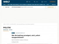 Bild zum Artikel: Wer die Impfung verweigert, wird „sofort rausgeschmissen“