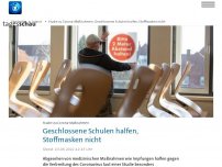 Bild zum Artikel: Corona-Studie: Schulschließungen halfen, Stoffmasken nicht