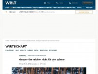 Bild zum Artikel: Gasvorräte reichen nicht für den Winter