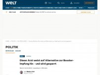 Bild zum Artikel: Dieser Arzt weist auf Alternative zur Booster-Impfung hin – und wird gesperrt