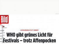 Bild zum Artikel: Aufklärung statt Verbot - WHO gibt grünes Licht für Festivals – trotz Affenpocken