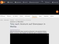 Bild zum Artikel: Tote nach Ansturm auf Grenzzaun in Melilla