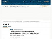 Bild zum Artikel: „40 Prozent der Schüler nicht deutscher Herkunftssprache. Willkommen in der Realität!“