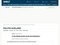 Bild zum Artikel: In den Niederlanden droht die Eskalation