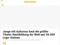 Bild zum Artikel: Junge mit Autismus baut die größte Titanic-Nachbildung der Welt aus 56.000 Lego-Steinen