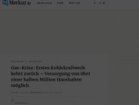 Bild zum Artikel: Gas-Krise: Erstes Kohlekraftwerk kehrt zurück – Versorgung von über einer halben Million Haushalten möglich