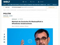 Bild zum Artikel: Mehrheit der Deutschen für Maskenpflicht in öffentlichen Verkehrsmitteln