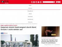 Bild zum Artikel: Wegen angeblich defekter Turbine - Gazprom nimmt Gastransport durch Nord Stream 1 nicht wieder auf