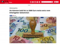 Bild zum Artikel: Inflationsprämie: Sie könnten bald bis zu 3.000 Euro netto...