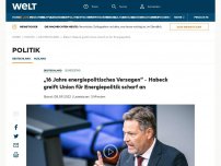 Bild zum Artikel: „16 Jahre energiepolitisches Versagen“ – Habeck greift Union für Energiepolitik scharf an