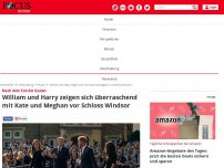 Bild zum Artikel: Nach dem Tod der Queen - William und Harry zeigen sich überraschend mit Kate und Meghan vor Schloss Windsor