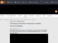 Bild zum Artikel: Virologe Drosten erwartet starke Corona-Welle