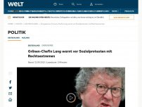Bild zum Artikel: Grünen-Chefin Lang warnt vor Sozialprotesten mit Rechtsextremen