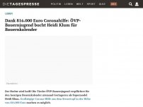 Bild zum Artikel: Dank 816.000 Euro Coronahilfe: ÖVP-Bauernjugend bucht Heidi Klum für Bauernkalender