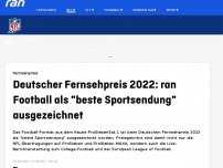 Bild zum Artikel: Fernsehpreis: ran Football ist beste Sportsendung!