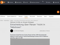 Bild zum Artikel: Entscheidung über Panzer 'nicht in Talkshows'