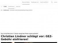 Bild zum Artikel: GEZ-Gebühr einfrieren!<br>