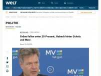 Bild zum Artikel: Grüne fallen unter 20 Prozent, Habeck hinter Scholz und Merz