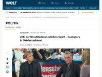 Bild zum Artikel: Zahl der Unzufriedenen wächst rasant – besonders in Ostdeutschland