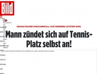 Bild zum Artikel: Zwischenfall vor Federers letztem Spiel - Mann zündet sich auf Tennis-Platz selbst an!