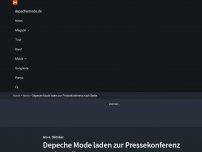 Bild zum Artikel: Depeche Mode laden zur Pressekonferenz nach Berlin