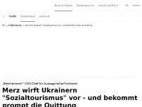 Bild zum Artikel: Merz wirft Ukraine-Flüchtlingen 'Sozialtourismus' vor<br>