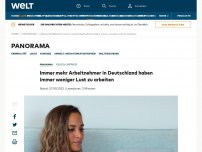 Bild zum Artikel: Immer mehr Arbeitnehmer in Deutschland haben immer weniger Lust zu arbeiten