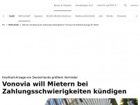 Bild zum Artikel: Vonovia will Mietern in Energiekrise notfalls kündigen<br>