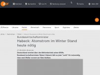 Bild zum Artikel: Habeck: Atomstrom im Winter Stand heute nötig