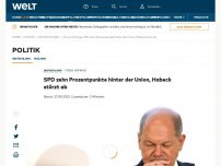 Bild zum Artikel: SPD zehn Prozentpunkte hinter der Union, Habeck stürzt ab