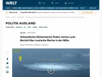 Bild zum Artikel: Schwedische Küstenwache findet viertes Leck – Bericht über russische Marine in der Nähe