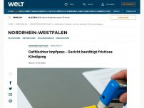 Bild zum Artikel: Gefälschter Impfpass - Gericht bestätigt fristlose Kündigung