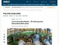 Bild zum Artikel: Leck an polnischem Teil der Druschba-Pipeline zwischen Russland und Deutschland entdeckt