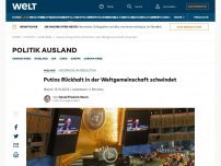 Bild zum Artikel: Historische UN-Resolution – Putins Rückhalt in der Weltgemeinschaft schwindet