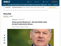 Bild zum Artikel: Scholz spricht Machtwort - Alle drei AKWs sollen bis April weiterlaufen können